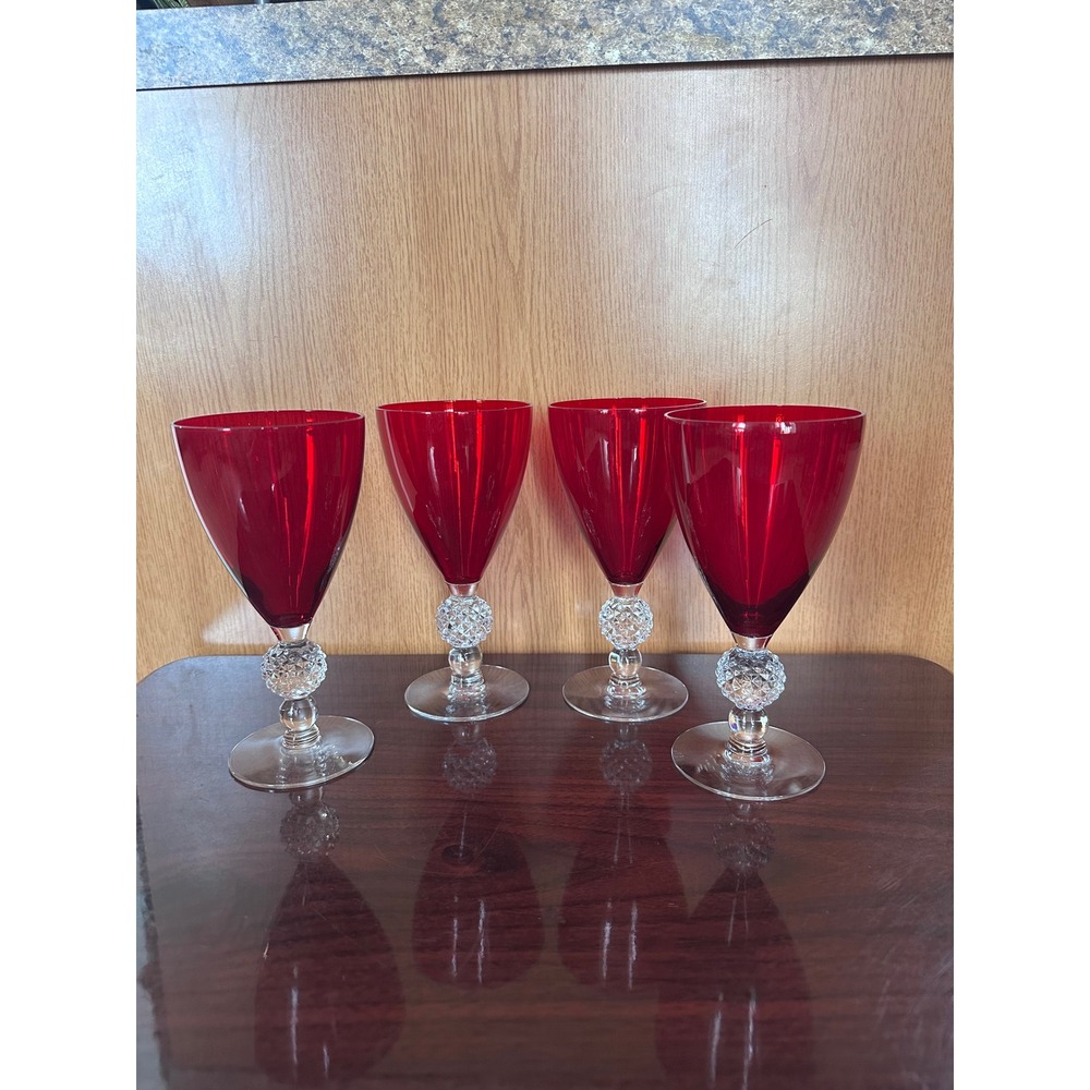 Vintage Morgantown Glass stemware goblets Spanish Red colorway set of 4